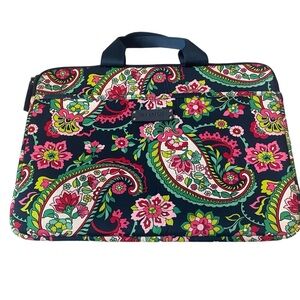 🇺🇸Vera Bradley Floral Paisley Laptop Bag - Pink, Green, Blue